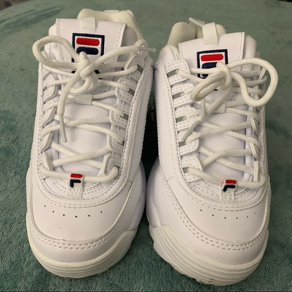 Kids Fila White Sneakers - Picture 4 of 8